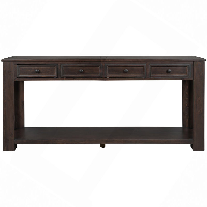 Console / canapé avec tiroirs de rangement et tablette inférieure pour le vestibule, Espresso
