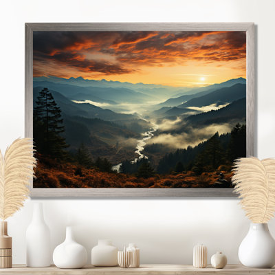 USA Great Smoky Mountains In Sunset - Usa Framed Canvas Print