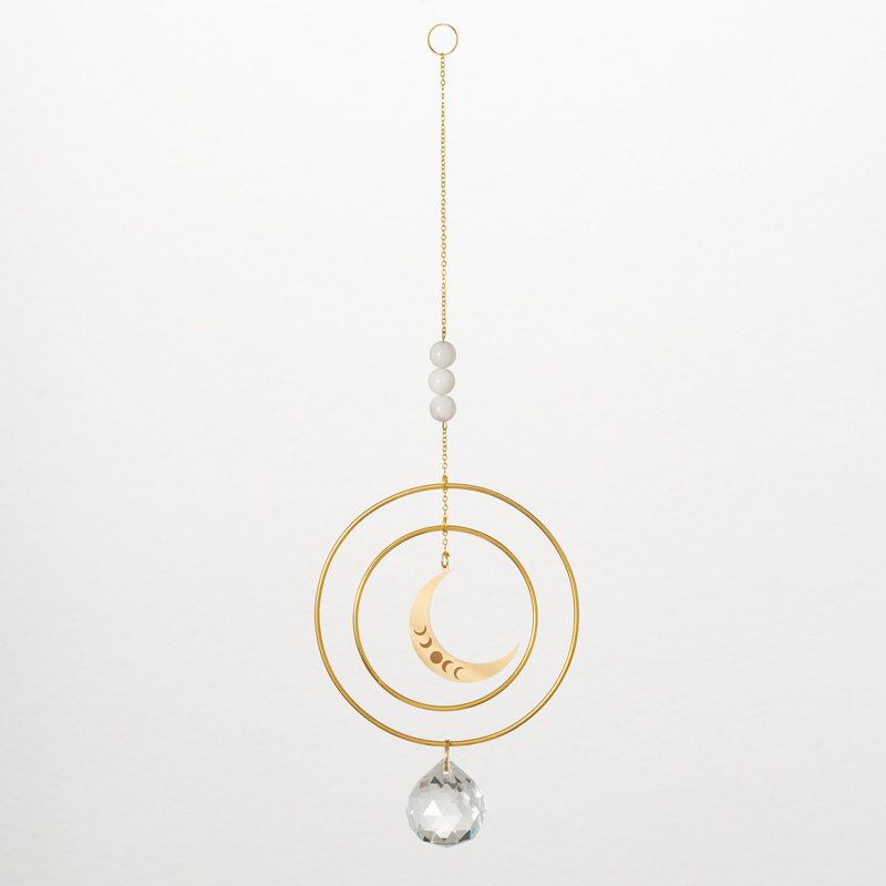 Croissant de lune lune avec pierre blanche