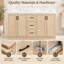 Meuble-lavabo double 59 po avec lavabos en résine, portes à fermeture en douceur et 3 tiroirs