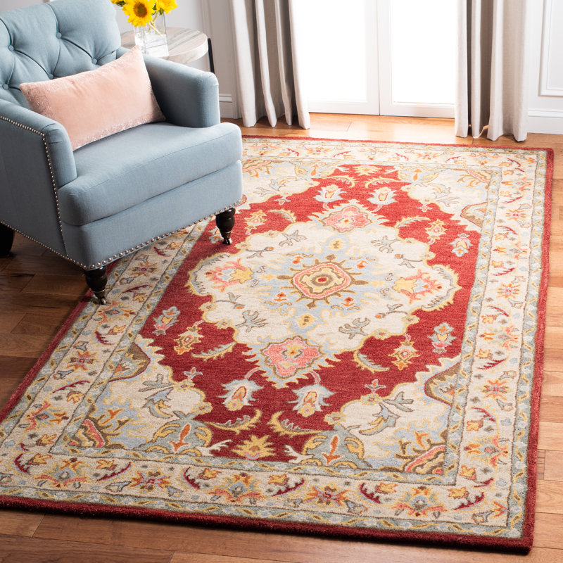 Mavek Hand Tufted Wool Oriental Rug, Rectangle 6' x 9'