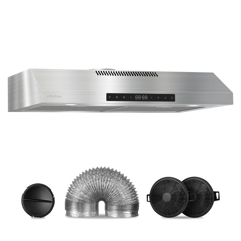 30'' Stainless Steel Convertible Under Cabinet Range Hood with Charcoal Filter