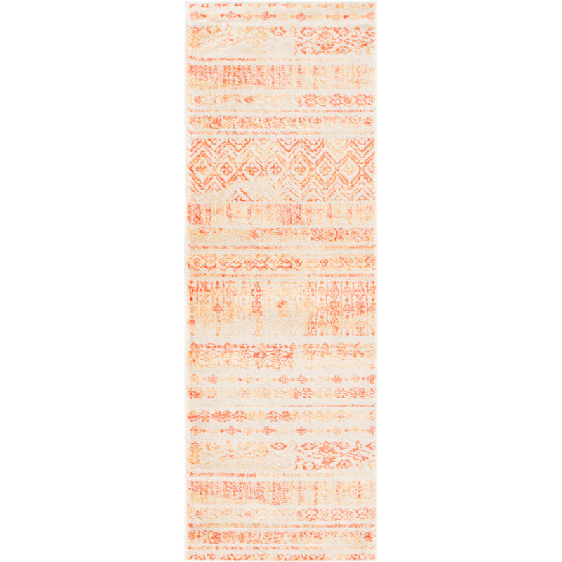 Tapis orange Zandra, Tapis de couloir 2 pi 2 po x 6 pi 1 po