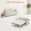 Canapé-lit double en lin avec matelas en mousse à mémoire de forme et garniture cloutée-1602537709