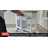 White Kitchen Island Cart on Wheels with Walnut Wood Top, Glass Door Cabinet & Towel Rack, Mobile Storage Cart with Drawers for Kitchen, Dining Room, Pantry