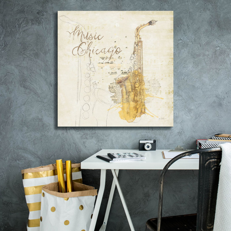 «Epic Graffiti», cadeau musical Chicago par Katie pertiet, art mural sur toile, 26 po x 26 po