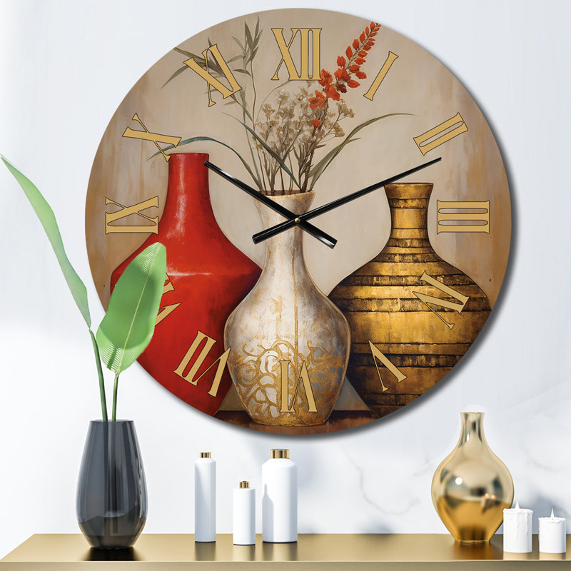 Très grande horloge murale Boho Pottery, Moyenne
