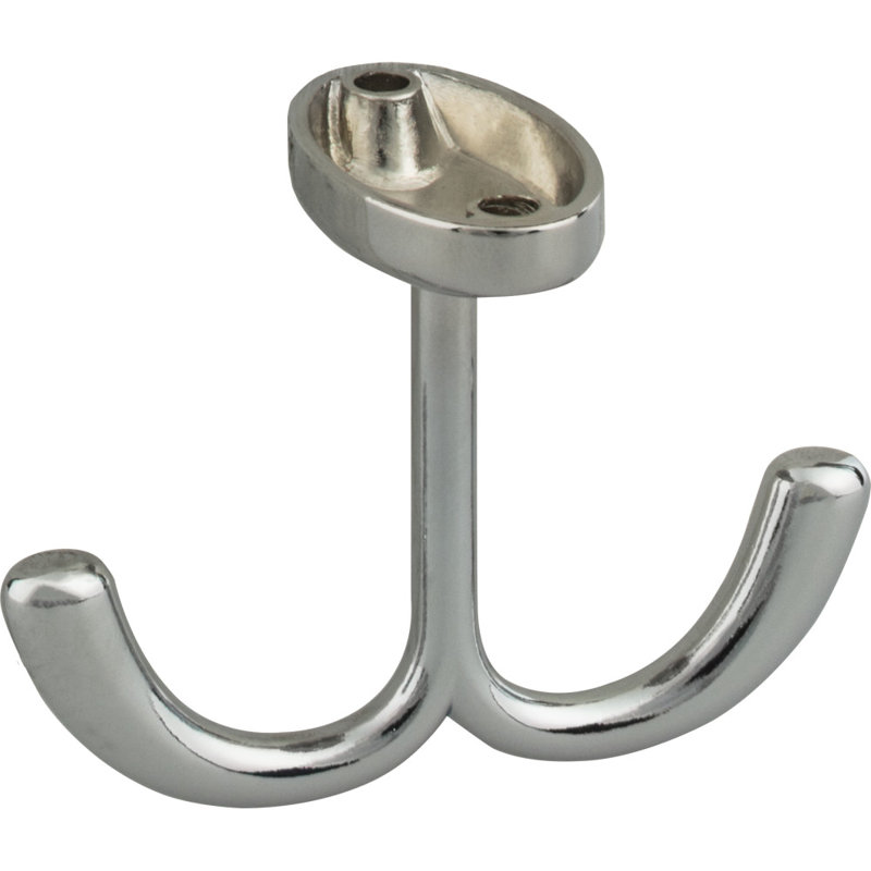 Double Zinc Ceiling Wall Mounted Robe Hook, Polished Chrome