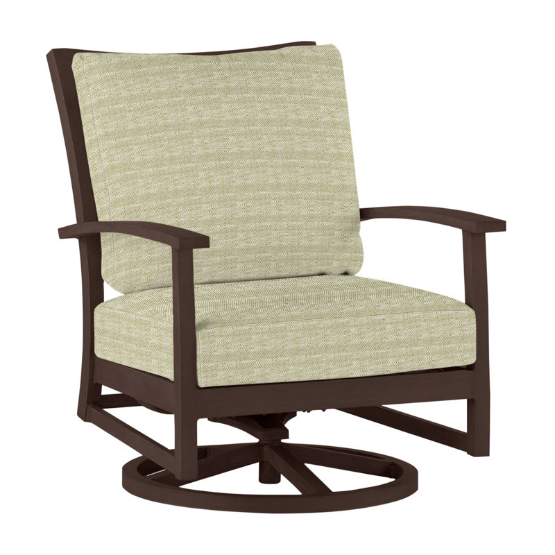 Charleston Patio Lounge Chair with Cushions, No Welt, Linen Dove, Charleston Aluminum #60 Oak