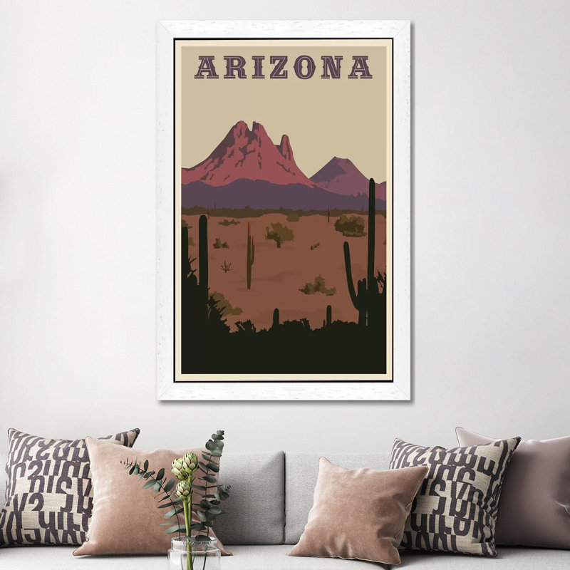 Arizona - Print on Canvas, 152.5 cm H x 101.5 cm W, White Framed