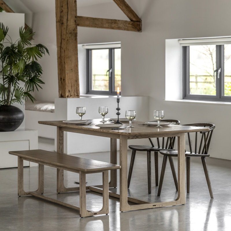Absalat Oak Solid Wood Base Dining Table