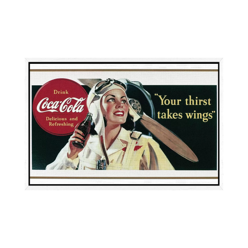 Coca-Cola, 1941 - Painting on Canvas, 66.04 cm H x 45.72 cm W, White Framed