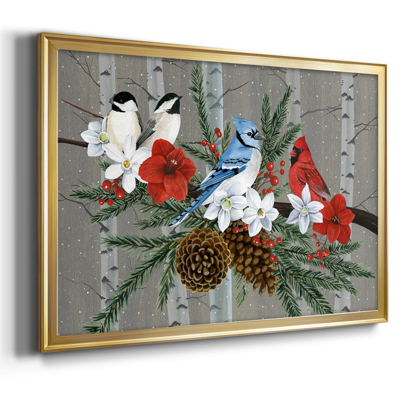Collection Birch Birds, toile tendue avec châssis en A - 2745715, H 14 po x l 20 po x P 1,5 po, Or