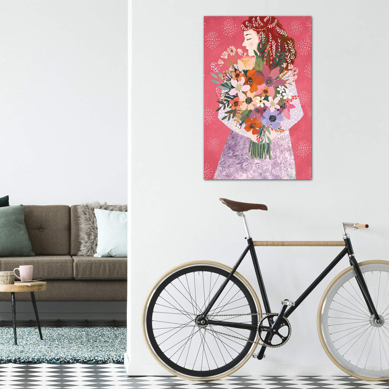 «Winterbloom» par Mia Charro - impression d'art graphique, H 40 po x l 26 po x P 1,5 po, Toile tendue