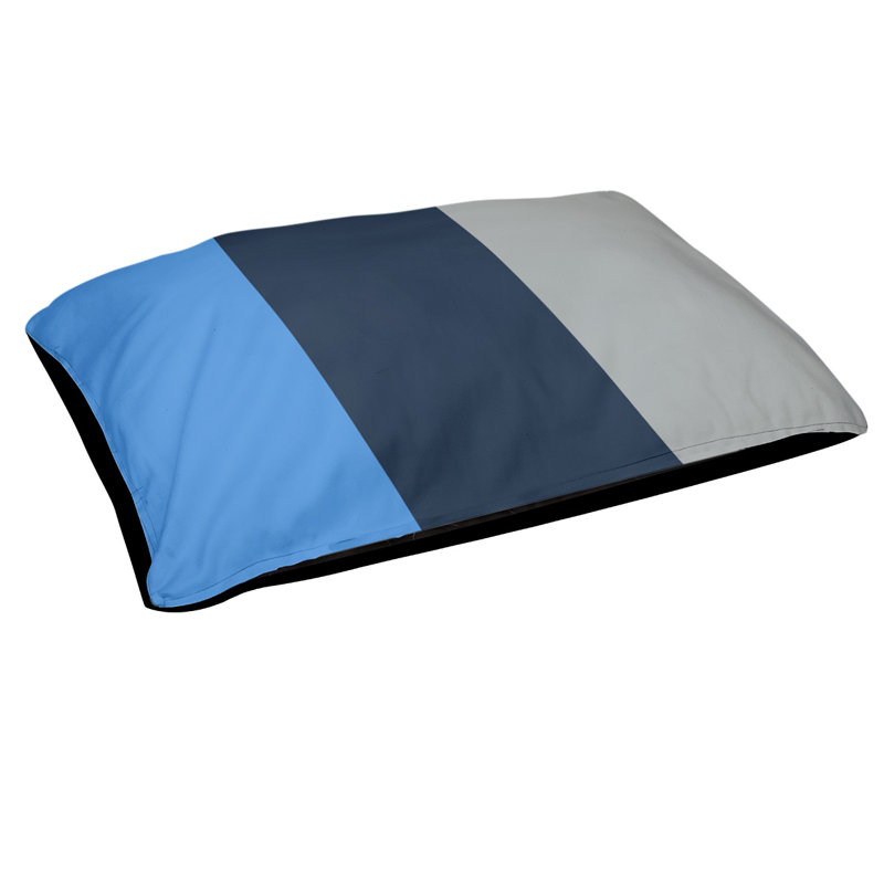 Coussin Golden State, Moyen (l 28 po x P 18 po x H 6 po), Bleu / bleu marine / argent