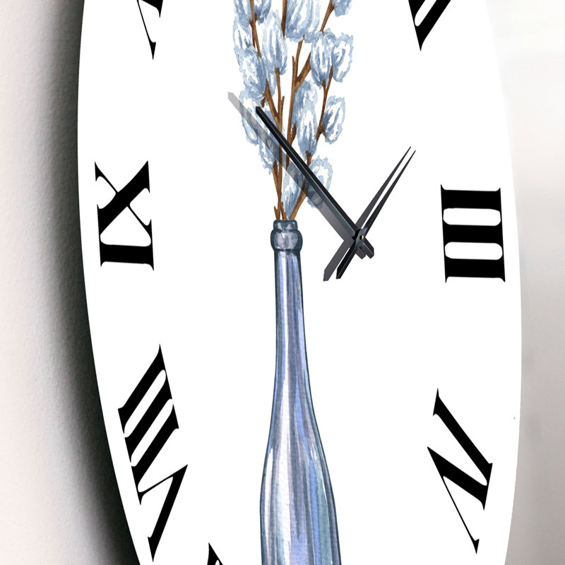 Bouquet de brindilles de saule II - horloge murale, Moyen