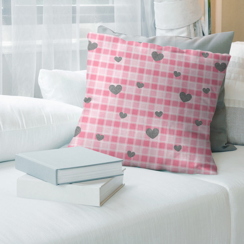 Coussin décoratif écossais, 20 po x 20 po, Paillettes argent