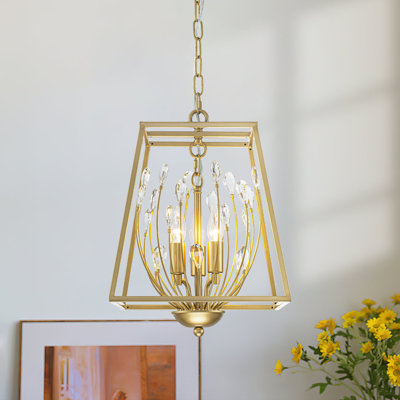Gynn 3-Light Transitional Metal & Crystal Chandelier