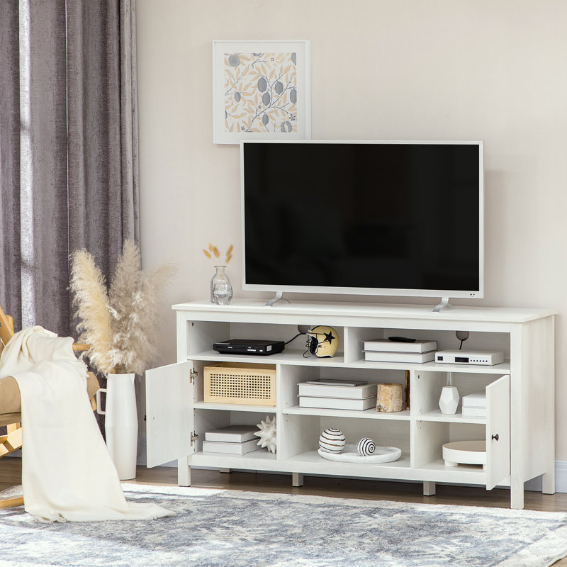 Meuble télé pour téléviseur de 65 po ou moins Maka, Blanc