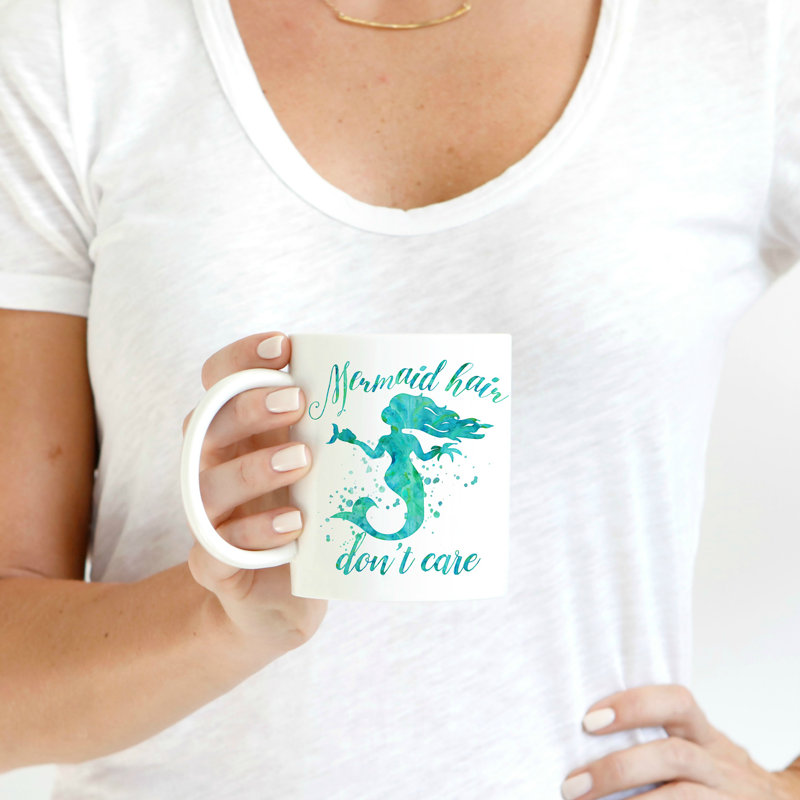 Grande tasse à café à poils sirène