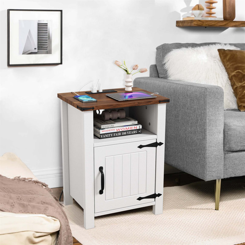 Table de chevet avec table de chevet et port USB