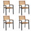 4 - Person Acacia Patio Dining Set with Rectangular Table-89186696