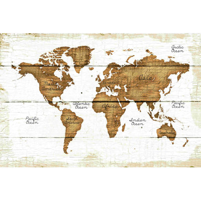 " World Map Wood "
