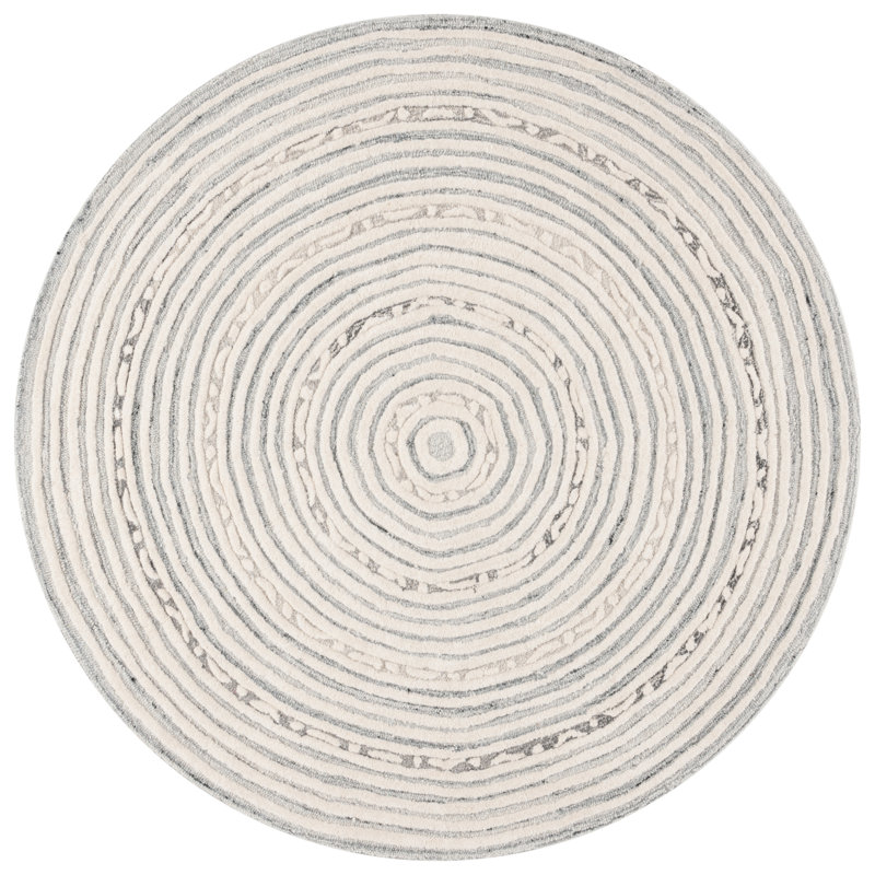 Tapis ivoire / gris Ebony 811, Rond 6 pi