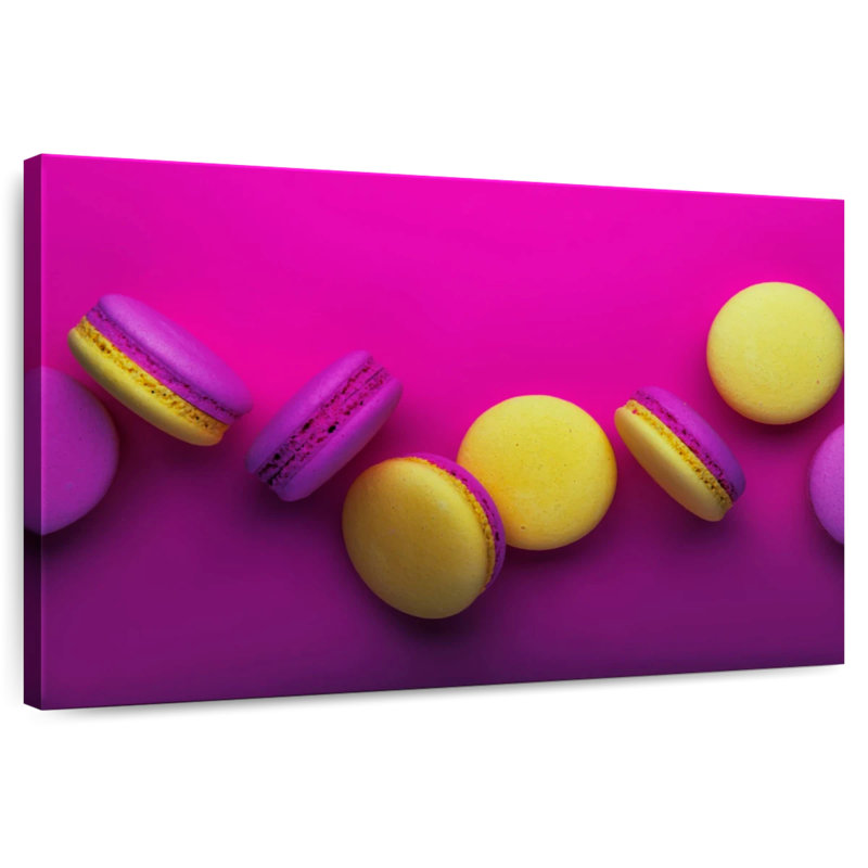Yarlin - magenta et macarons jaunes, H 20 po x l 30 po