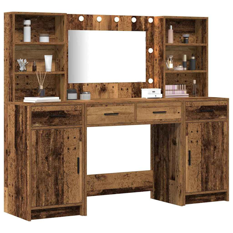 Dressing Table with Mirror, Old Wood