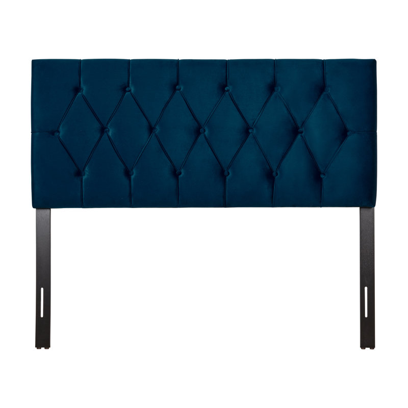 Tête de lit tapissier à panneau Krystal, Double, Bleu marine