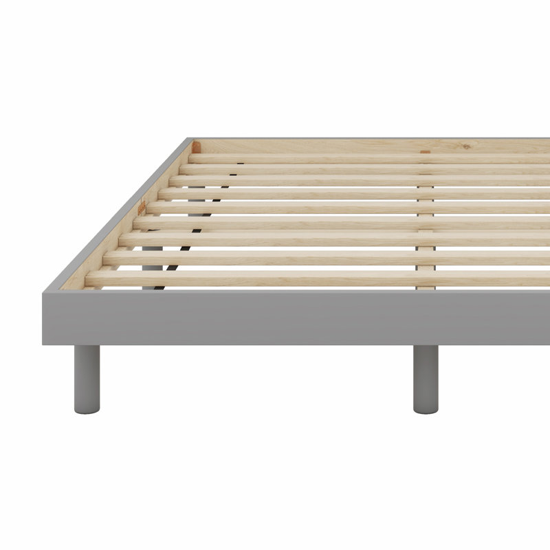 Modern Design Floating Platform Bed Frame, Gray, Full/Double