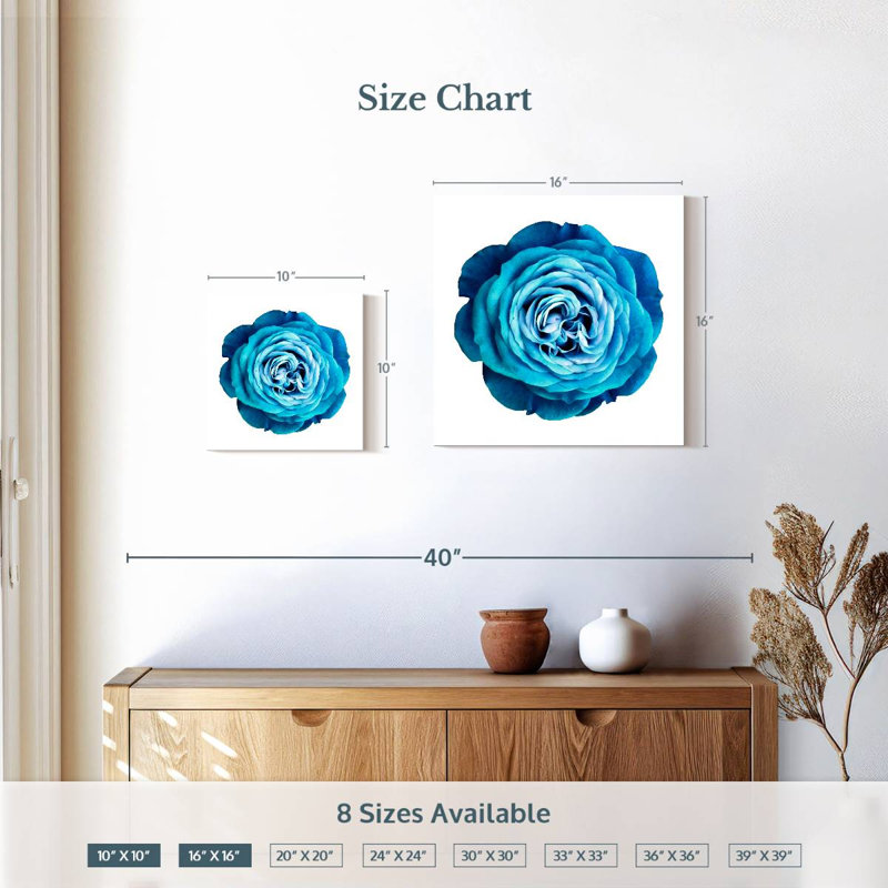 Harnek Gradient Blue Rose, 10" H x 10" W