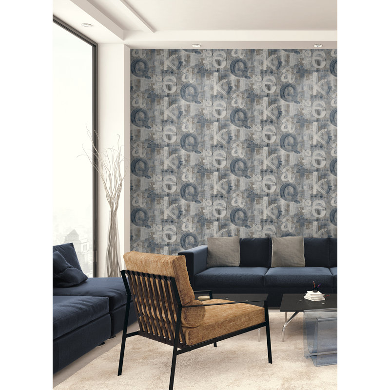 Rouleau abstrait Zyriel, Bleu/brun