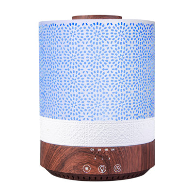 2500 ML XL Essential Oil Diffuser For Large Room Aroma Humidifier Home Decor Bed Baby Room Big Huge 2.5 L Capacity Long Run Color Lights Decorative Design High Mist Dark Wood Grain