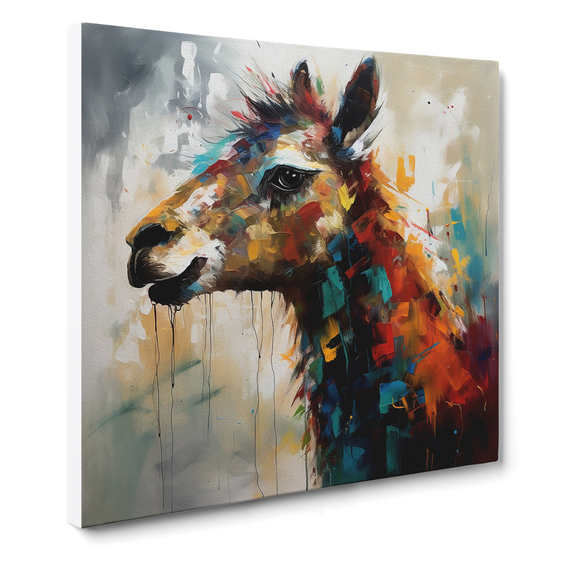 Llama Abstract Expressionism - No Frame Print