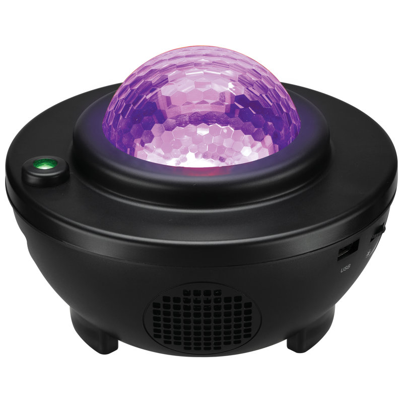 	iLive NightStar Projector with Wireless Speaker, Color Changing LED Lights, Night Sky Star Light Effect, USB Port, Includes Remote Control, Black