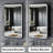 16" W x 24" H Fruzsina Modern Iron Framed Surface/Recessed Mount Medicine Cabinet with Mirror, Adjustable Glass Shelves, Dimmable Lighting, Anti-Fog and Memory Function for Makeup, Shaving or Bathroom Vanity Storage-22746031-31414130-62547704