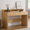 Bureau de direction moderne cannelé de 47 po de style Mid-Century avec support pour écran surélevé et tablette de rangement