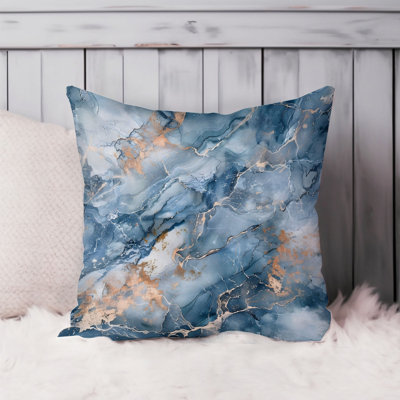 Abstract Blue Geode Crystals Marble II Modern