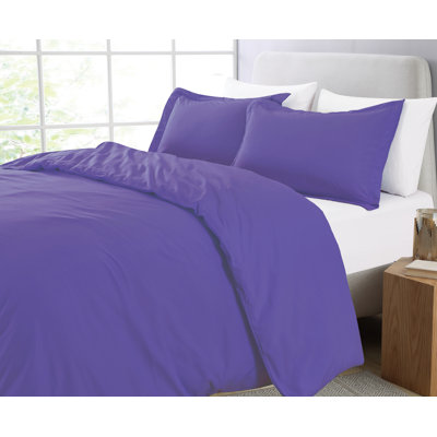 Ensemble de housse de couette réversible en microfibre mauve 3 pièces Lexly