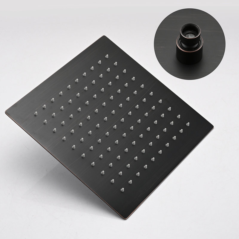 10" Rainfall Shower Head And Handheld Faucet In Oil-rubbed Bronze For Bathroom Wall Mount Mounted With Natural Spray