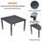 5-Piece Outdoor Patio Aluminum Furniture, Modern Dining Set, Including 4 Dining Chairs Sunbrella Fabric Cushioned And 40" Square Dining Table With Umbrella Hole