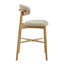 Tabouret de bar Agawam rembourré avec tissu de couleur avoine et structure en bois massif - Lot de 1-1331282729