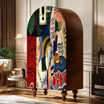 Arched Wardrobe With Clothing Rod & Shelves