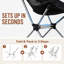Chaise de camping portable pliable avec sac de transport, capacité de poids de 280 lb, noir-124966718
