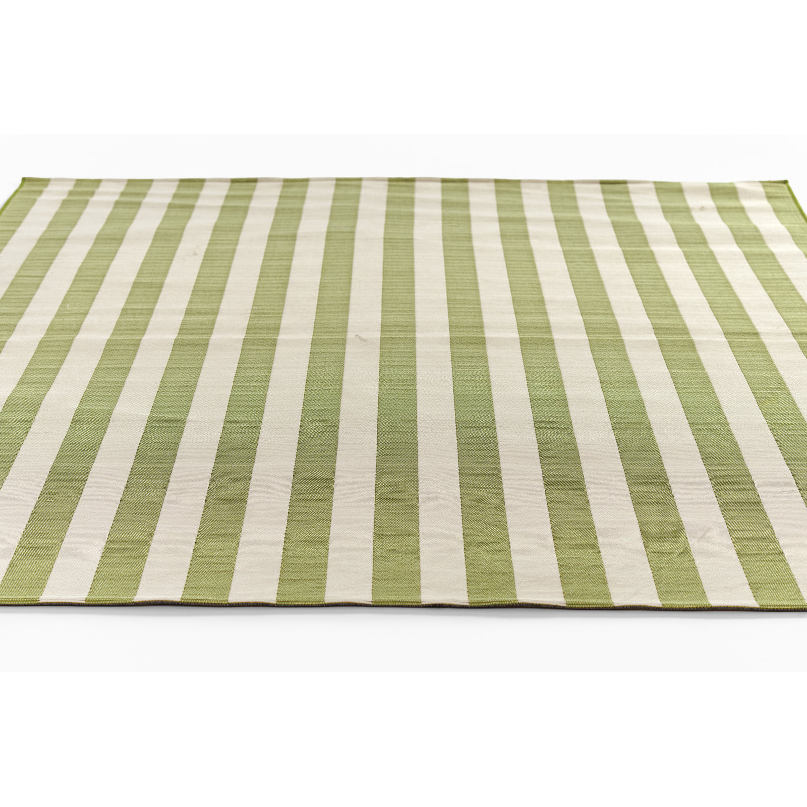 Holloway Green Striped Outdoor Rug, 2'8" X 10' Runner