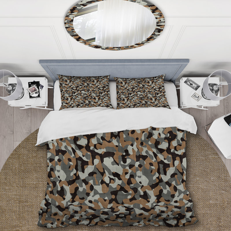 Ensemble de housse de couette tendance et camouflage vert