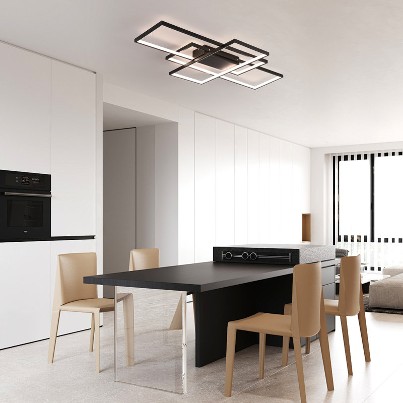 3 - Light Aluminum LED Dimmable Flush Mounted Sconce, Black