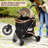 3-in-1 4-wheel Pet Jogger Stroller with Detachable Carrier For Dogs and Cats